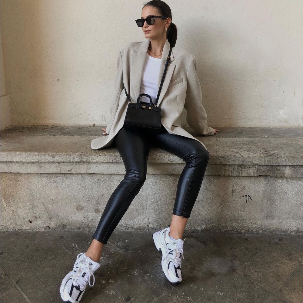 Zara faux leather legging pants bloggers fav